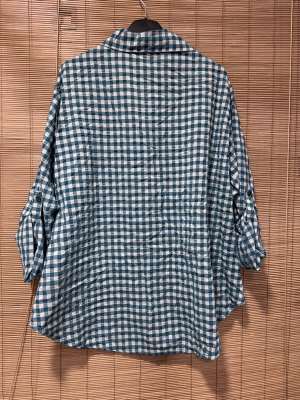 Chemise vichy bleu canard