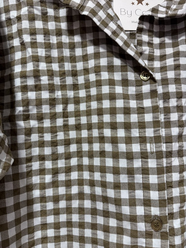Chemise vichy vert olive
