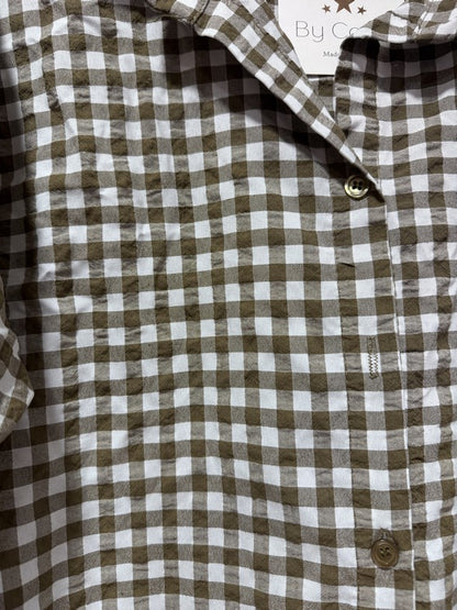 Chemise vichy vert olive