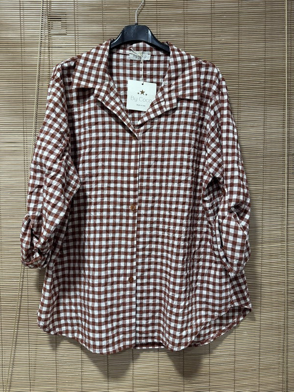 Chemise vichy rouille