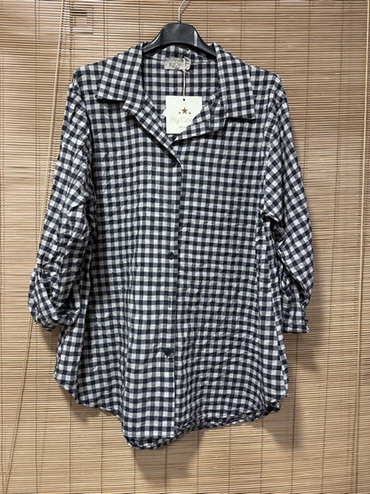 Chemise vichy bleu marine