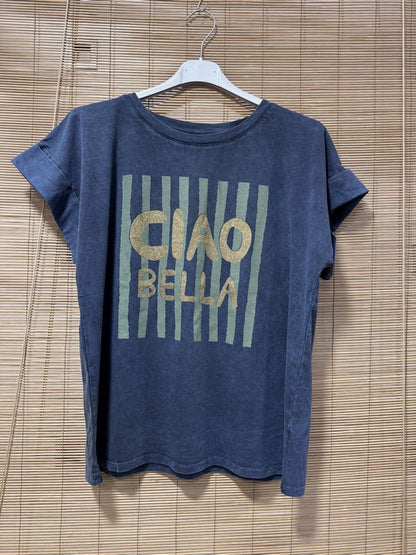 T-shirt anthracite CIAO BELLA kaki