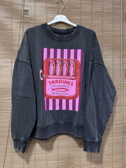 Sweat anthracite SARDINES rose/violet