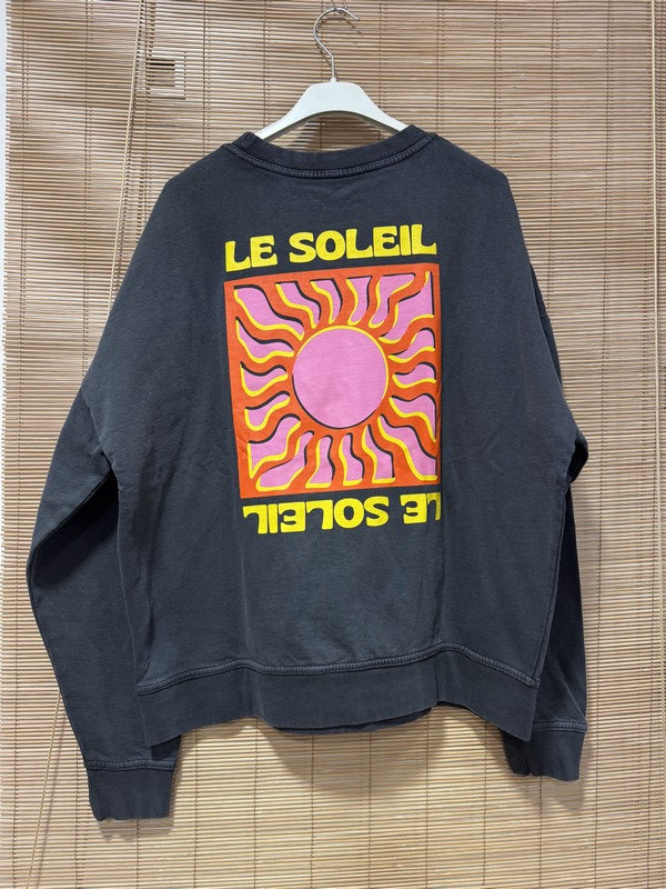 Sweat anthracite LE SOLEIL jaune/orange