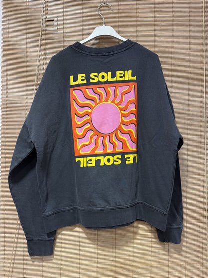 Sweat anthracite LE SOLEIL jaune/orange