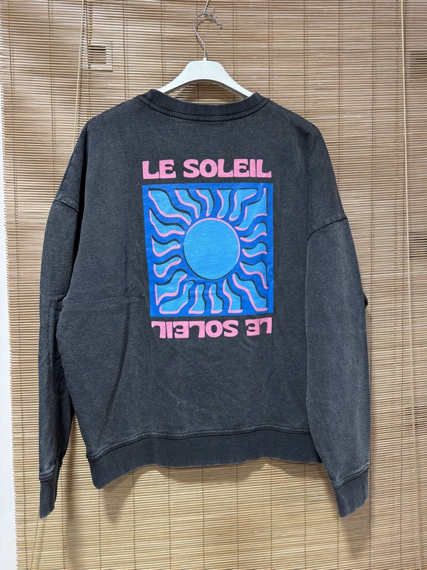 Sweat anthracite LE SOLEIL bleu/rose