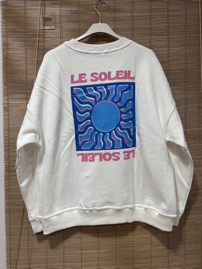 Sweat blanc LE SOLEIL bleu