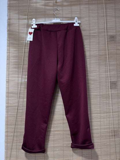 Pantalon souple et soyeux bordeaux