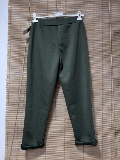 Pantalon souple et soyeux kaki