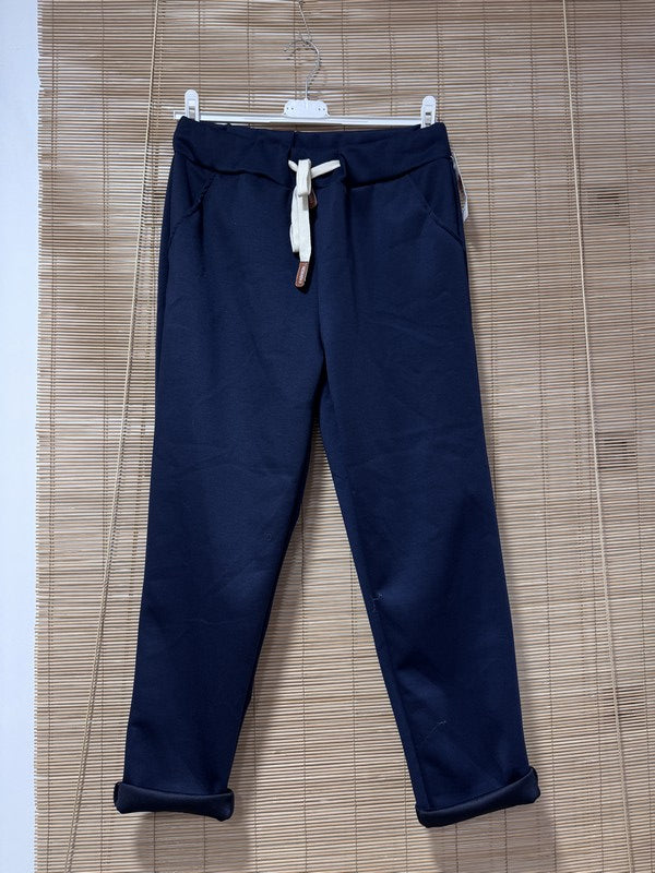 Pantalon souple et soyeux bleu marine