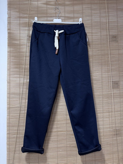 Pantalon souple et soyeux bleu marine