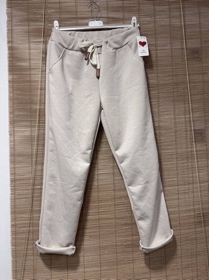 Pantalon souple et soyeux sable