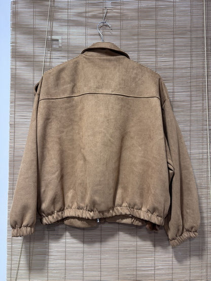 Blouson bombers suédine camel