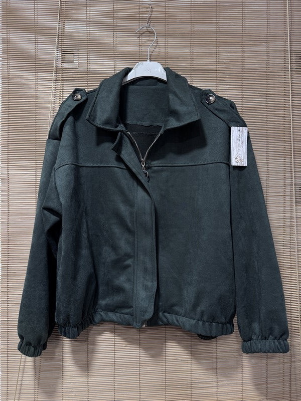 Blouson bombers suédine kaki