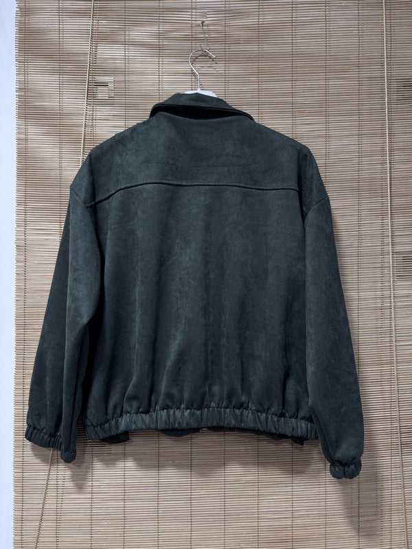 Blouson bombers suédine kaki