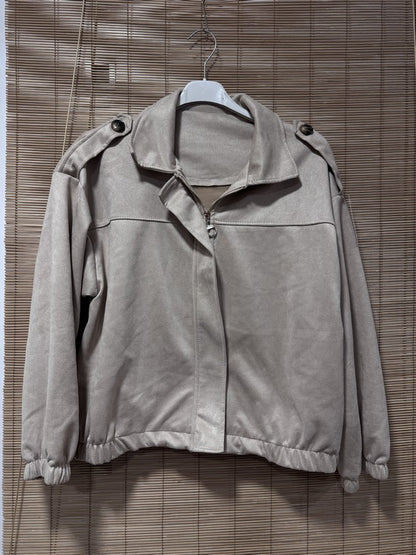 Blouson bombers suédine sable