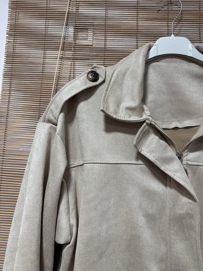 Blouson bombers suédine sable