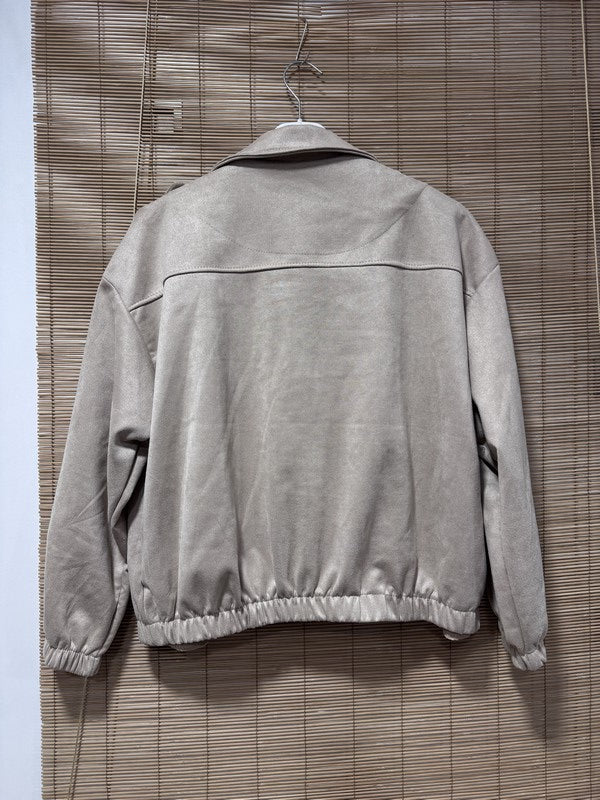 Blouson bombers suédine sable