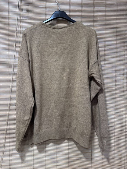 Pull fin ICONIC clouté camel chiné