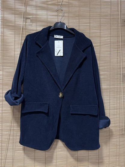 Blazer velours bleu marine