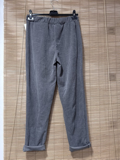 Pantalon velours léopard gris