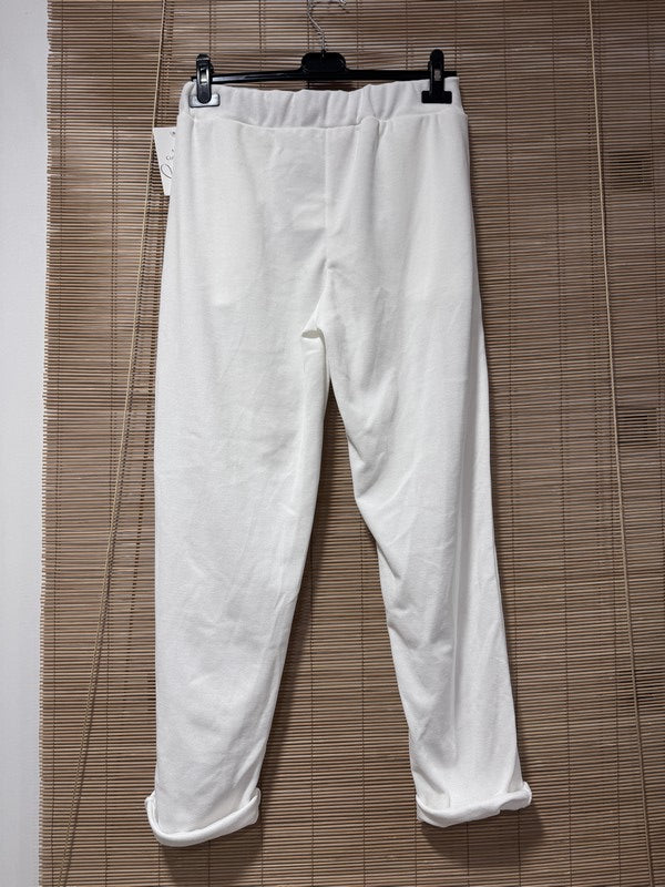 Pantalon velours léopard blanc