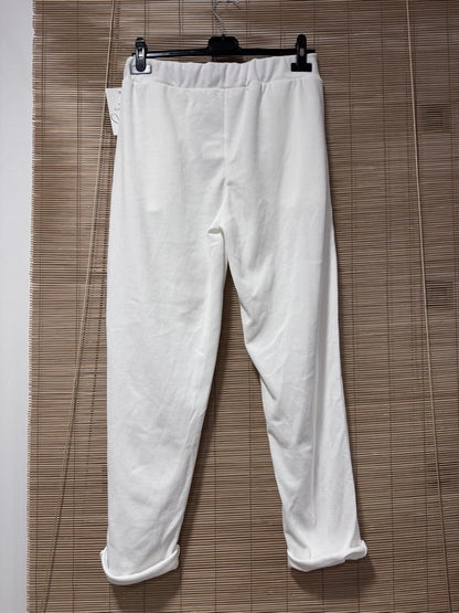 Pantalon velours léopard blanc