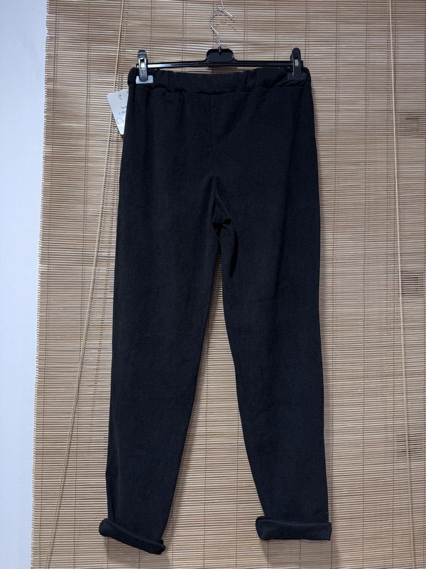 Pantalon velours léopard noir