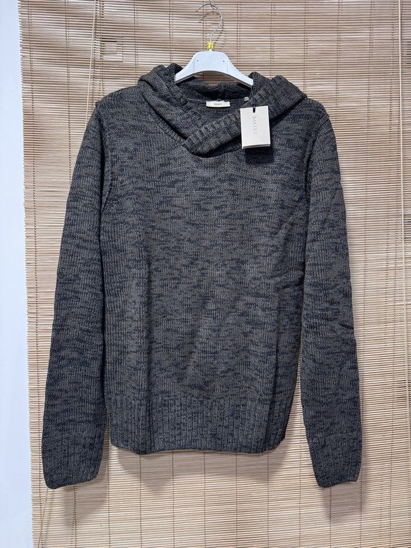 Pull à capuche LIANO marron et gris chiné du M au 2XL