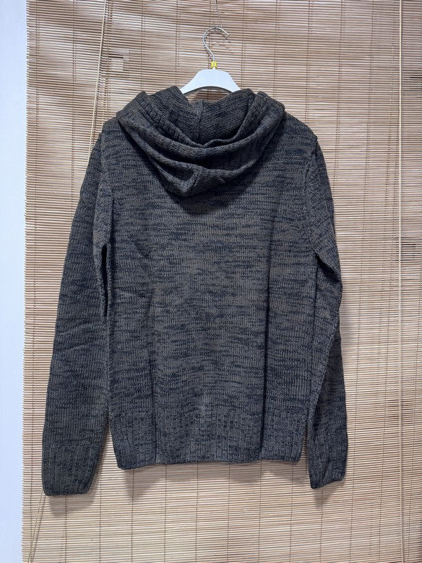 Pull à capuche LIANO marron et gris chiné du M au 2XL