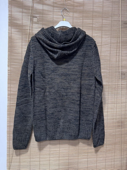 Pull à capuche LIANO marron et gris chiné du M au 2XL