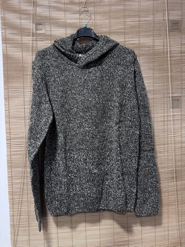 Pull à capuche LIANO kaki et blanc chiné du M au 2XL