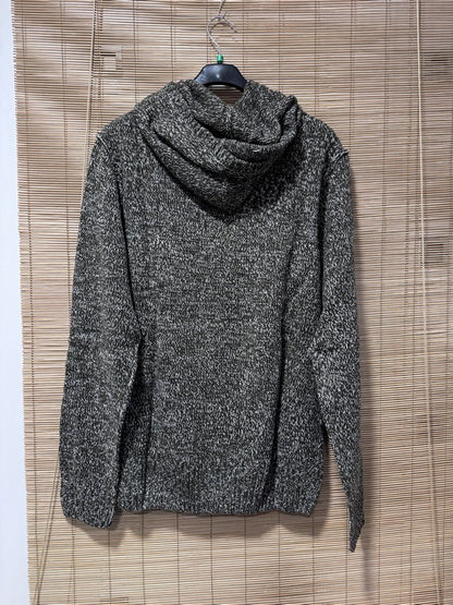 Pull à capuche LIANO kaki et blanc chiné du M au 2XL