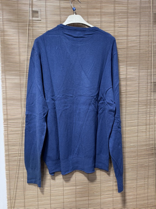 Pull fin MATHIAS col rond bleu jean du S au 3XL