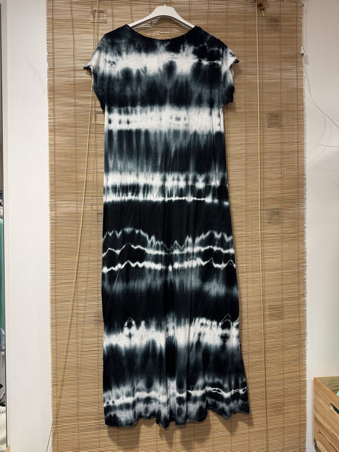 Robe longue t-shirt tie&die noire