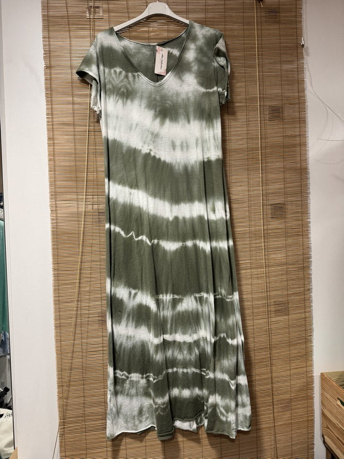 Robe longue t-shirt tie&die kaki