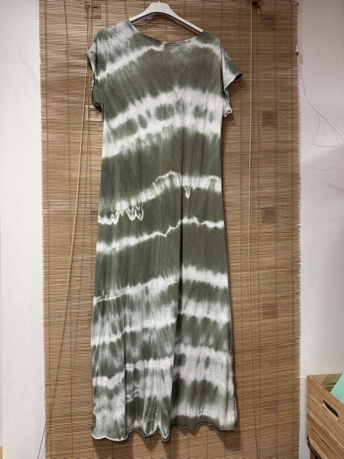 Robe longue t-shirt tie&die kaki