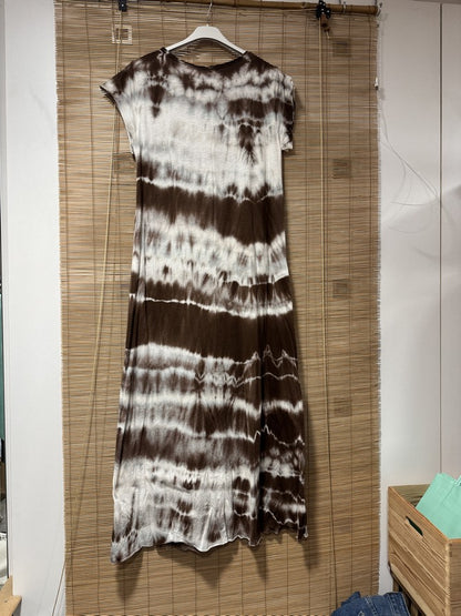 Robe longue t-shirt tie&die chocolat