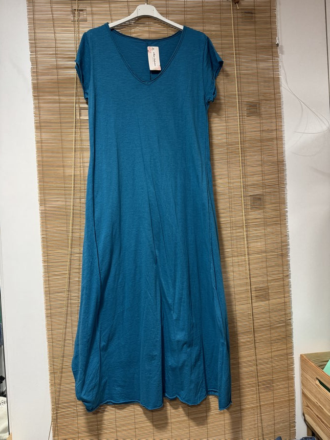 Robe longue t-shirt bleu canard