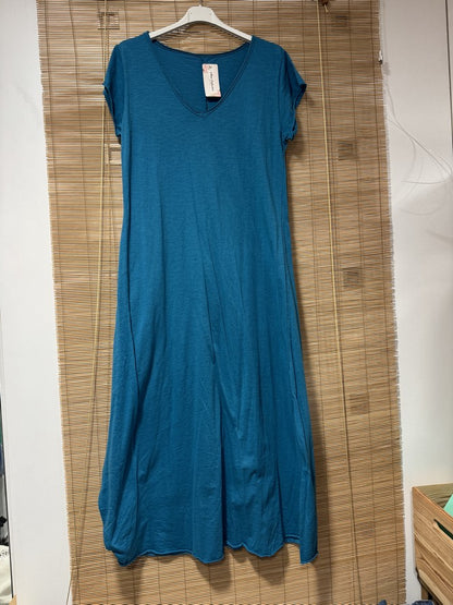 Robe longue t-shirt bleu canard