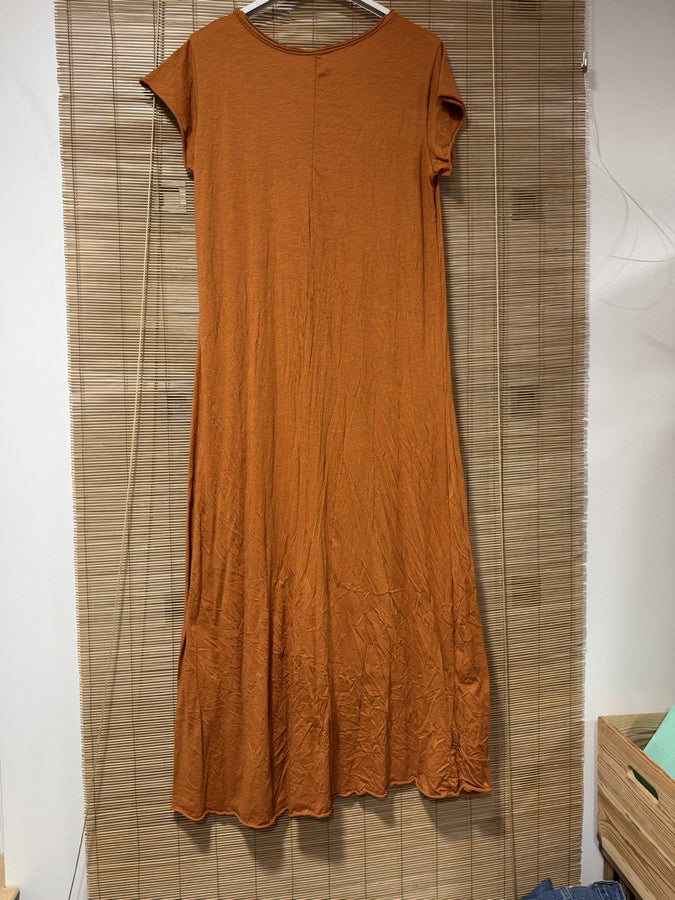 Robe longue t-shirt rouille