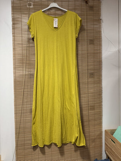 Robe longue t-shirt jaune