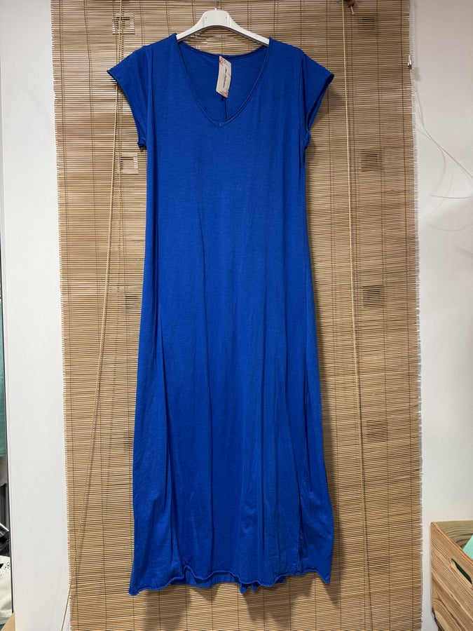 Robe longue t-shirt bleu roi