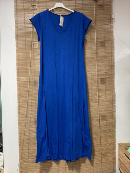 Robe longue t-shirt bleu roi