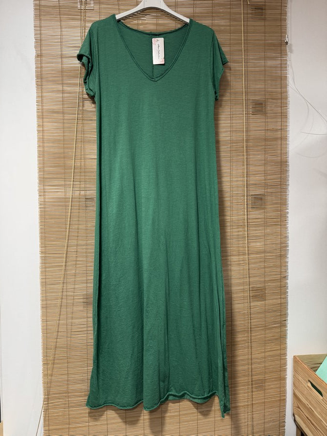 Robe longue t-shirt vert gazon