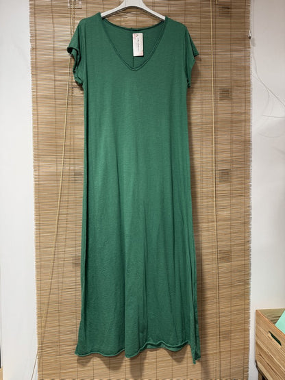 Robe longue t-shirt vert gazon