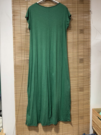 Robe longue t-shirt vert gazon