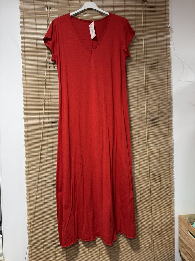 Robe longue t-shirt rouge