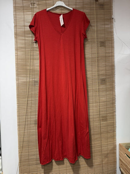 Robe longue t-shirt rouge