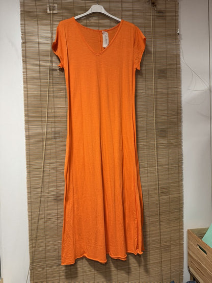 Robe longue t-shirt orange
